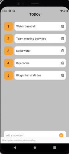 "TODOs app reloading with DataStore enabled"