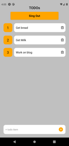 "Sign Out button displayed after logout"